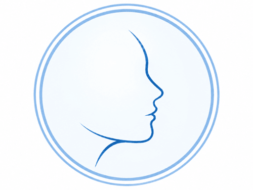 Illustration of facial profile side view representing dental facial harmony treatment